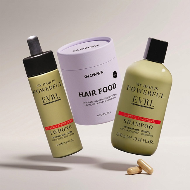 Pakket Haaruitval- Glowwa MENO™ + EVRL Resistant hair